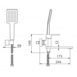 Смеситель для ванны Gappo G3283-8