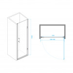Душевая дверь RGW Passage PA-06B 600x1950 мм распашная, прозрачное стекло 41080606-14