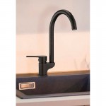 Смеситель кухонный GPD ATROS COLORED чёрный гранит матовый MTE65-SG