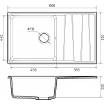 Мойка кухонная GranFest LEVEL 860х500 искусственный мрамор LV-860L терракот