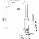 Смеситель кухонный Granula однорычажный латунь 0041, АЛЮМИНИУМ