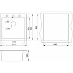 Мойка кухонная Granula 510х520 кварцевая прямоугольная 5102, СЛАНЕЦ