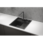 Мойка кухонная Granula Kitchen Space 500х510 нержавеющая сталь 5051, ЧЕРНЫЙ МАТОВЫЙ