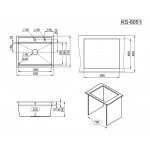 Мойка кухонная Granula Kitchen Space 600х510 нержавеющая сталь 6051, СТАЛЬ САТИН