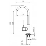 Смеситель кухонный Granula GR-2125 базальт