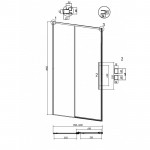 Душевая дверь Grossman Galaxy 120х195 рифленое стекло профиль черный матовый 100.K33.01.120.21.02