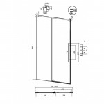 Душевая дверь Grossman Galaxy 130х195 рифленое стекло профиль хром 100.K33.01.130.10.02