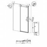 Душевая дверь Grossman Classic 110х195 прозрачное стекло профиль золото 100.K33.04.110.32.00