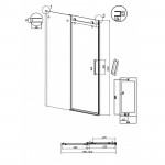 Душевая дверь Grossman Classic 120х195 прозрачное стекло профиль золото 100.K33.04.120.32.00