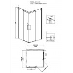 Душевое ограждение Grossman Cosmo 100х100х190 раздвижная дверь прозрачное стекло GR-1100