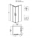 Душевое ограждение Grossman Galaxy 100х100х190 раздвижные двери прозрачное стекло GR-3100
