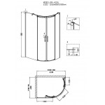 Душевое ограждение Grossman Galaxy 110х80х190 полукруглое раздвижные двери правое GR-4110R