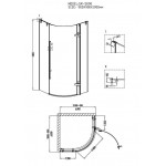 Душевое ограждение Grossman Style 90х90х190 распашная дверь 1/4 круга GR-5090