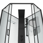 Душевая кабина Grossman Elegans 90х90х217 без крыши прозрачное стекло черный профиль GR251D