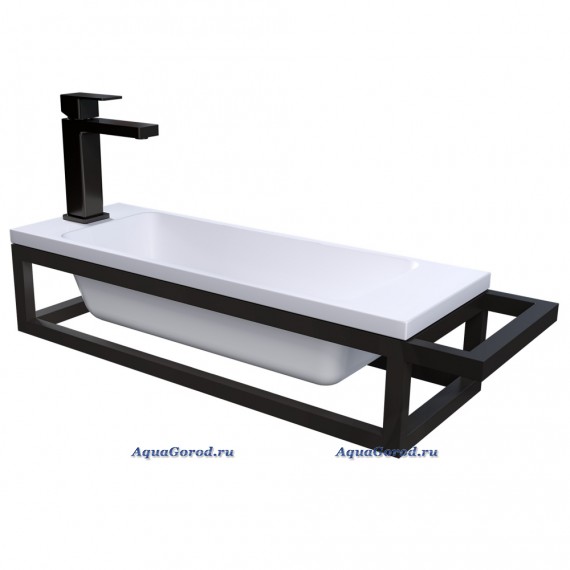 Консоль подвесная Grossman Метрис 50 полотенцедержатель справа черная 105002 Консоль подвесная Grossman Метрис 50 полотенцедержатель справа черная 105002