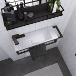 Консоль подвесная Grossman Метрис 50 полотенцедержатель справа черная 105002 Консоль подвесная Grossman Метрис 50 полотенцедержатель справа черная 105002