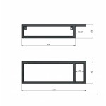 Консоль подвесная Grossman Метрис 50 полотенцедержатель справа черная 105002 Консоль подвесная Grossman Метрис 50 полотенцедержатель справа черная 105002