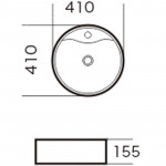 Раковина накладная Grossman 410х410х155 круглая белая GR-3012