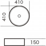 Раковина накладная Grossman 410х410х150 круглая белая GR-3013