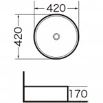 Раковина накладная Grossman 420х420х170 круглая белая GR-3014