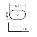 Раковина накладная Grossman 600х420х140 овальная белая GR-3015