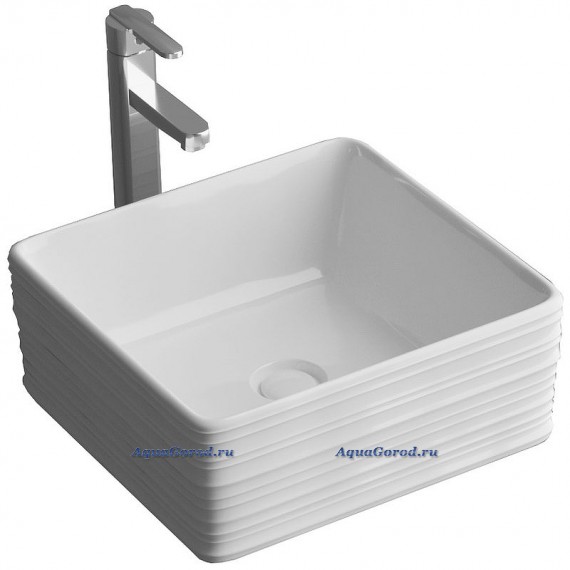 Раковина накладная Grossman 395х395х150 квадратная белая GR-3026