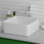 Раковина накладная Grossman 395х395х150 квадратная белая GR-3026