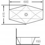 Раковина накладная Grossman 600х415х150 нестандартная белая GR-3030