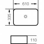 Раковина накладная Grossman 610х335х110 прямоугольная белая GR-3031