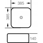 Раковина накладная Grossman 385х385х140 квадратная черная / белая GR-4042BW