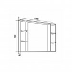 Зеркало с полками Grossman Флай 100 см дуб сонома 201001