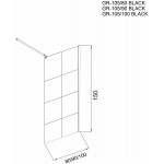 Шторка на ванну с кронштейном Grossman 150х100 см стеклянная черный профиль GR-105/100BLACK
