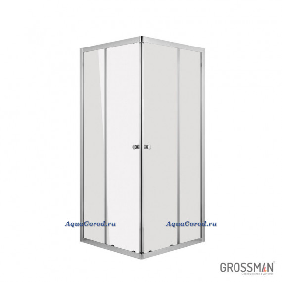 Душевое ограждение Grossman Solis 100х100х190 раздвижное прозрачное стекло профиль хром GR-1010So