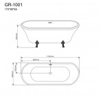 Акриловая ванна Grossman 172х80х65 см GR-1001
