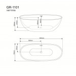 Акриловая ванна Grossman 165х75х59 см GR-1101