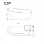 Акриловая ванна Grossman 170х80х71 см GR-1401