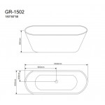 Акриловая ванна Grossman 180х80х58 см GR-1502
