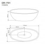 Акриловая ванна Grossman 170х80х55 см GR-1701