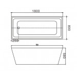 Акриловая ванна Grossman 180х80х58 см GR-2021