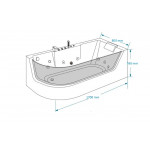 Акриловая ванна Grossman 170х80х59 см с гидромассажем правая GR-17000-1R