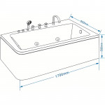 Акриловая ванна Grossman 170х95х58 см с гидромассажем правая GR-17095-1R