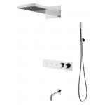 Душевая система Boheme Fusion встроенная с термостатом с изливом 131-2-CR CHROME Душевая система Boheme Fusion встроенная с термостатом с изливом 131-2-CR CHROME