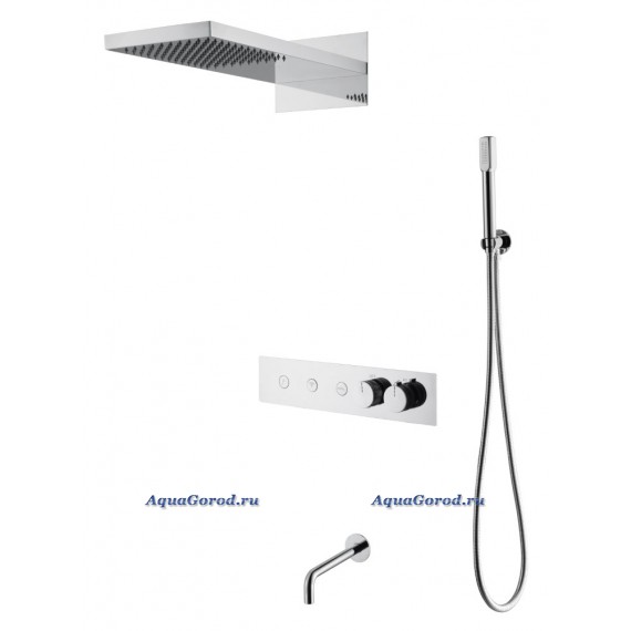Душевая система Boheme Fusion встроенная с термостатом с изливом 131-2-CR CHROME Душевая система Boheme Fusion встроенная с термостатом с изливом 131-2-CR CHROME