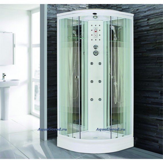 Душевая кабина Niagara Premium NG-701-01N с крышей полосатое стекло 90х90х220