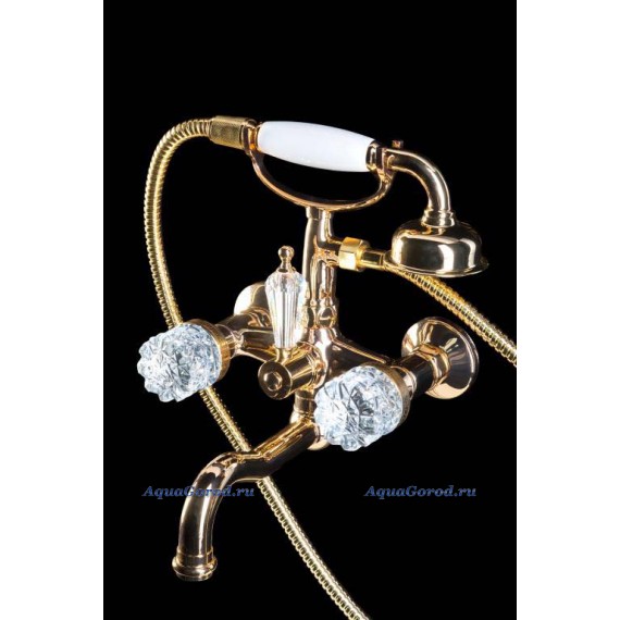 Смеситель Boheme Crystal для ванны с гарнитуром 293-CRST золото Смеситель Boheme Crystal для ванны с гарнитуром 293-CRST золото