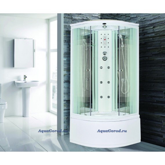 Душевая кабина Niagara Premium NG-708-01N с крышей полосатое стекло 90х90х220