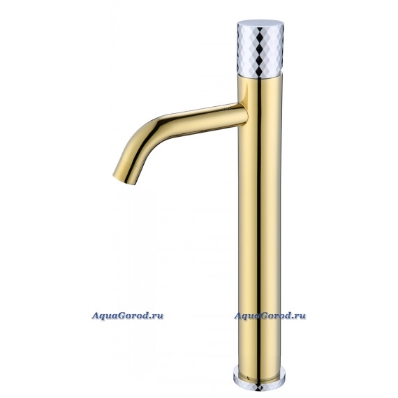 Смеситель Boheme Stick 122-GCR для умывальника с высоким изливом GOLD DIAMOND CHROME