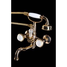 Смеситель Boheme Satine для ванны с гарнитуром 293-ST золото