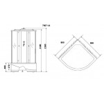 Душевая кабина Niagara Eco NG-7307-14 с крышей матовое стекло 80х80х215