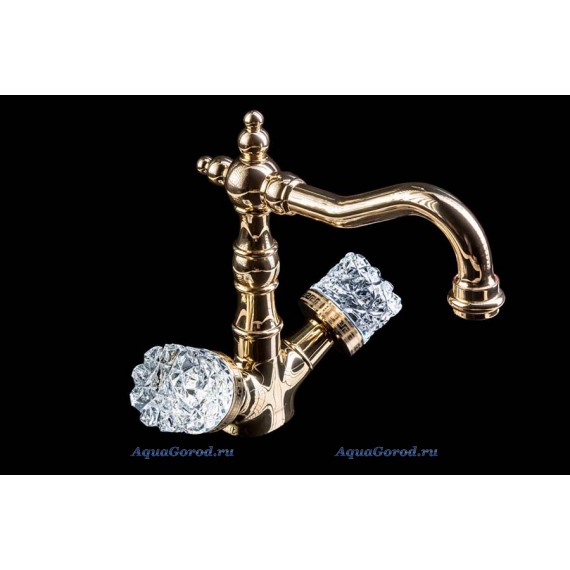 Смеситель Boheme Crystal для умывальника с высоким изливом 292-CRST золото Смеситель Boheme Crystal для умывальника с высоким изливом 292-CRST золото